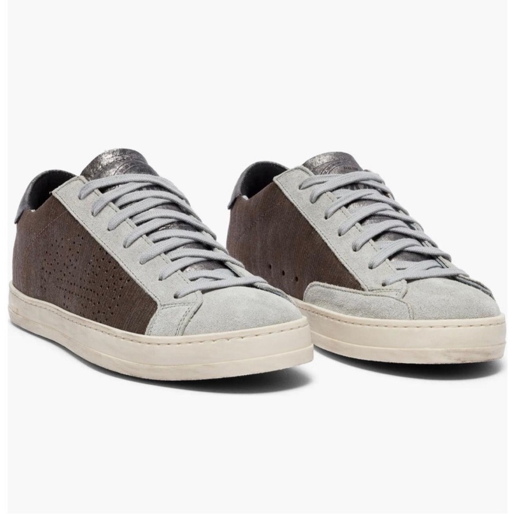 P448 John Metallic Roccia Suede Leather Low
Top Sneakers - NWT